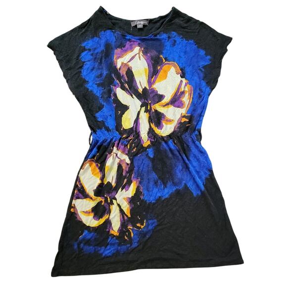 Twenty One Black Blue Floral Sleeveless Dress - Size Small - Picture 1 of 5